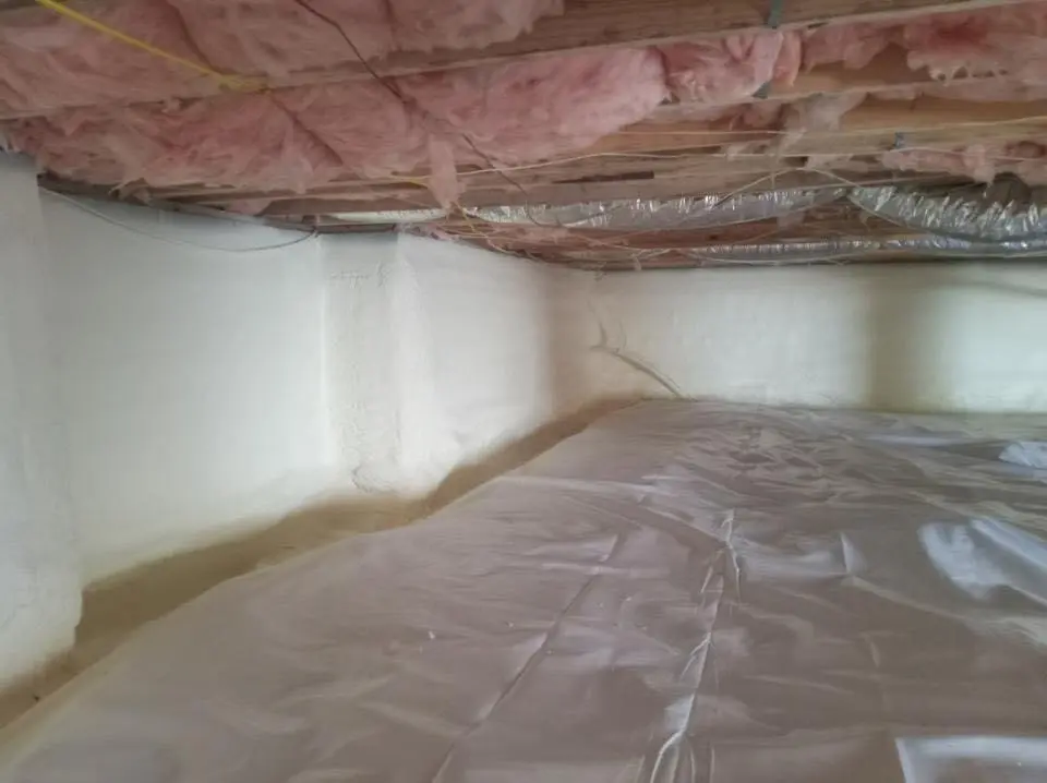 Crawl space encapsulation with closed-cell spray foam for Roof Maintenance in North Caldwell